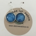 Silver & Blue Pierced Earrings #3110