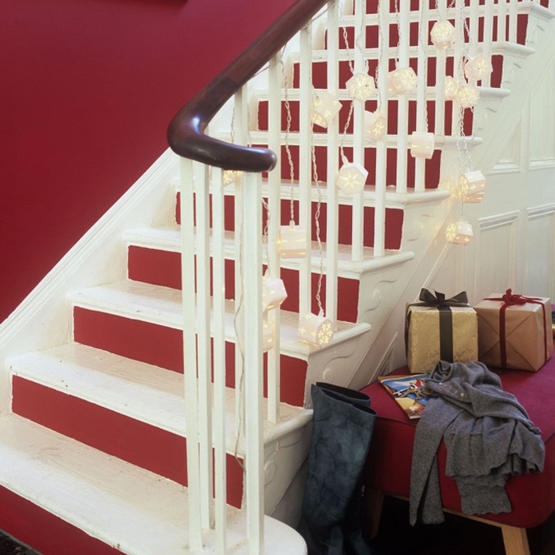 Paint the risers of each step a bright red just for the Christmas period