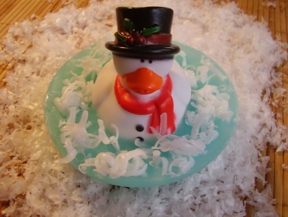 Handmade Snowman Duck Pond Soap 